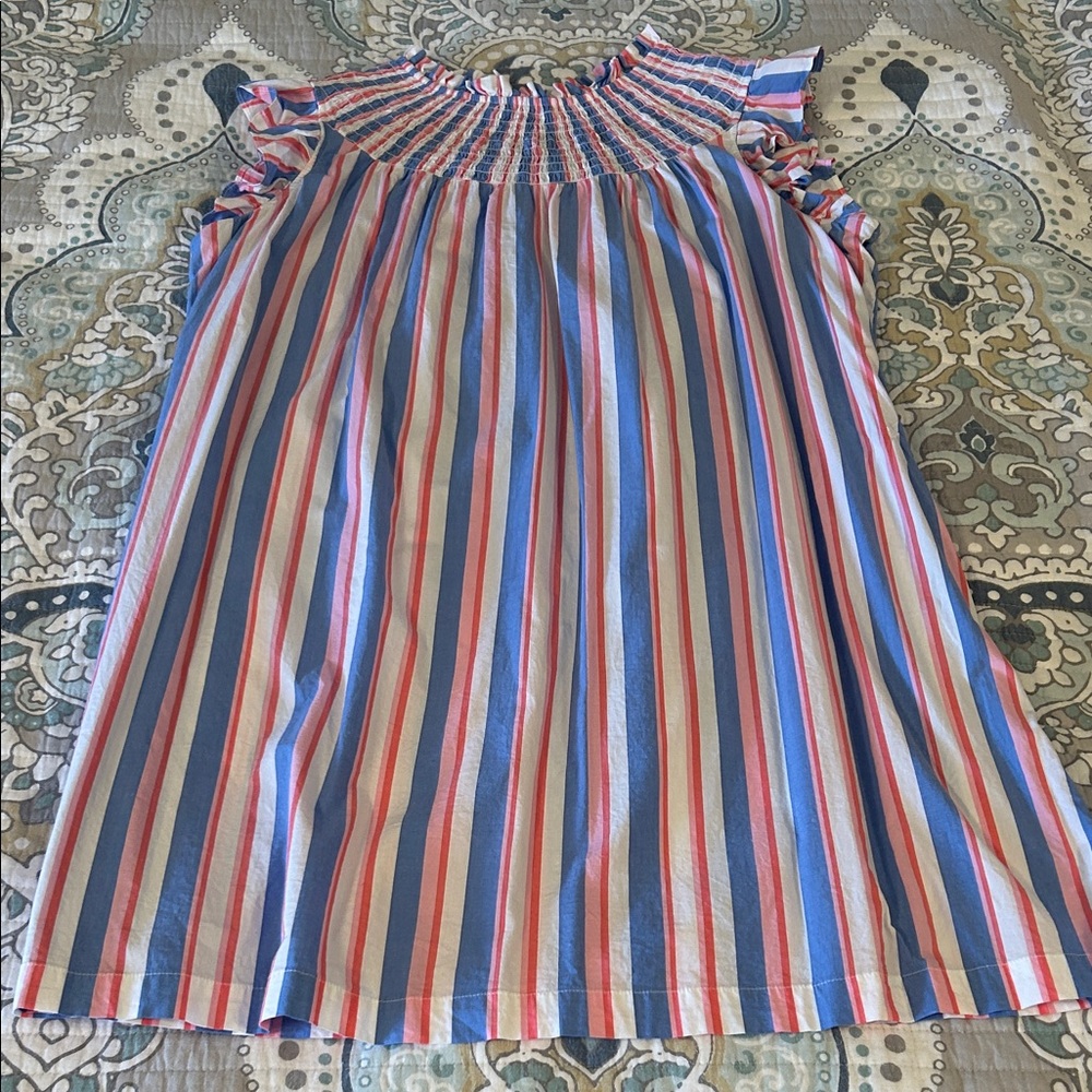 Crown & Ivy Striped Mini Dress - Blue, Pink, White
